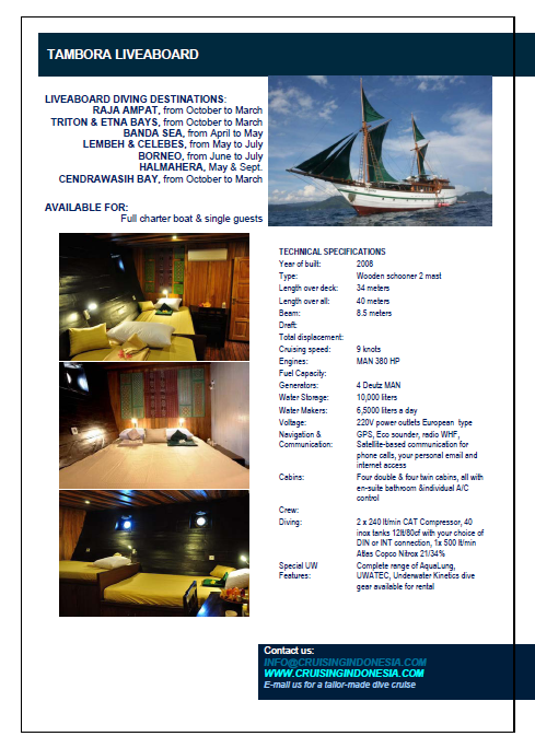 Tambora_Liveaboard_Technical_Data