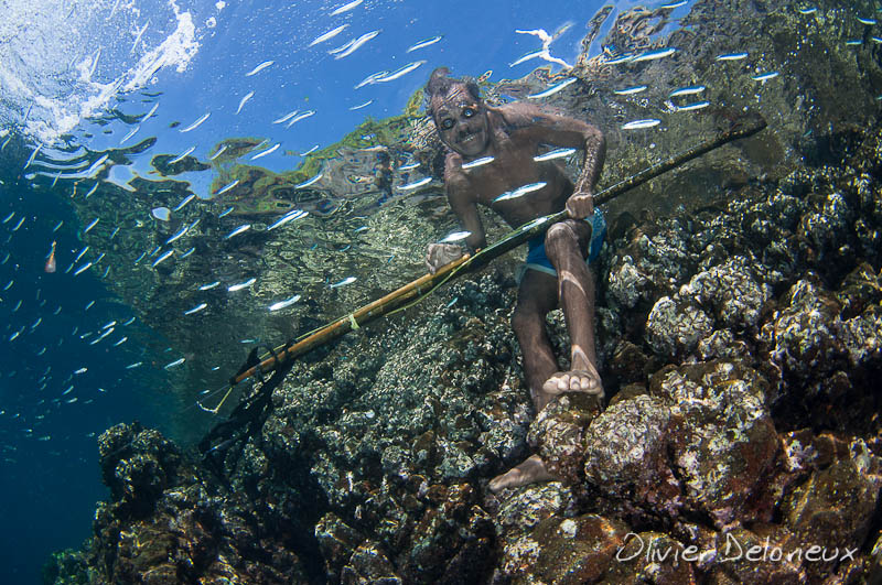 Local Freediving Spear Fisherman in Alor