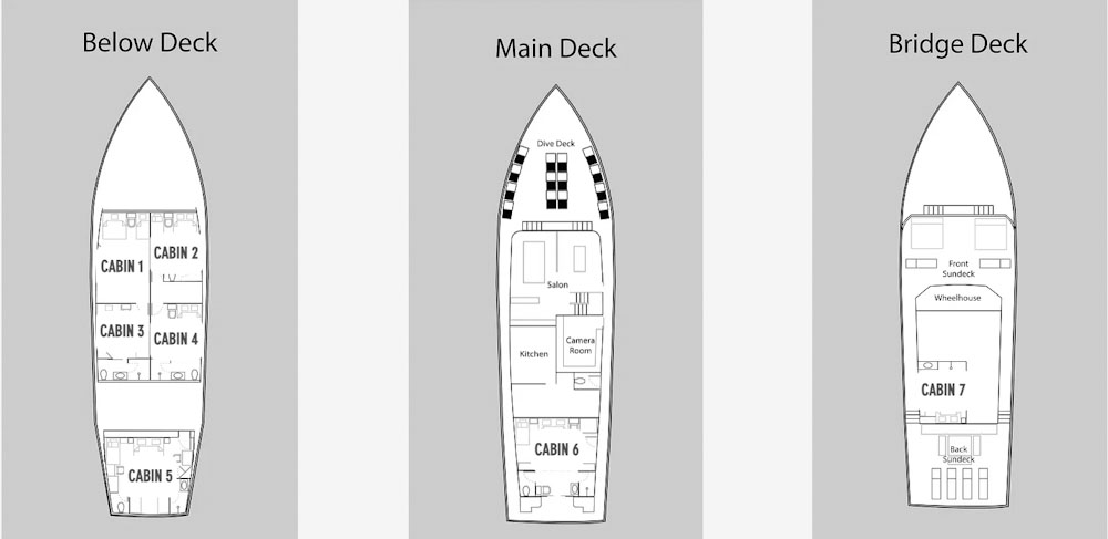 Damai 2 Liveaboard Layout and Technical Data