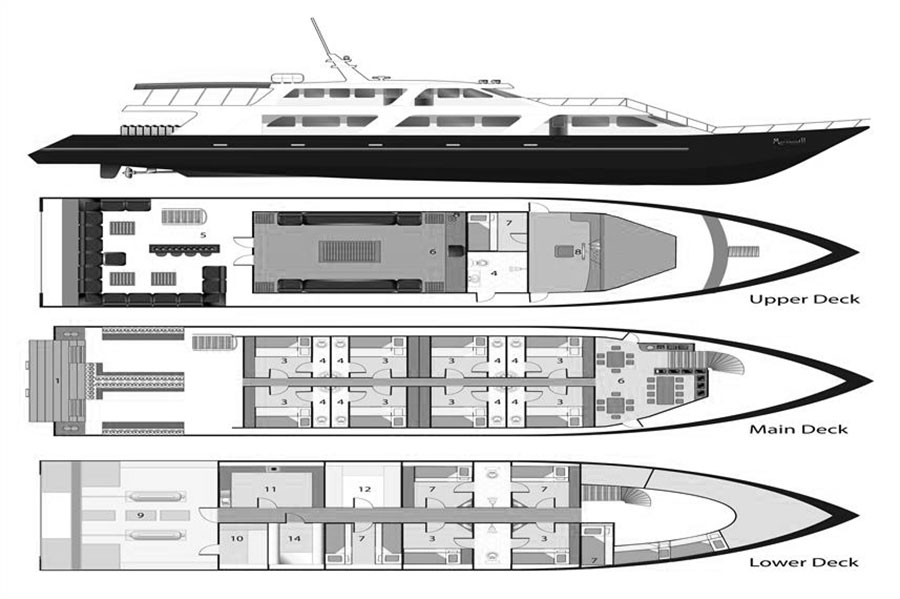 Mermaid II Liveaboard Layout