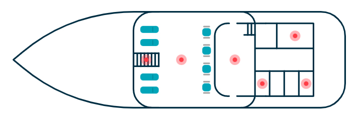 Pindito deck plan: upper deck