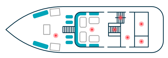 Pindito deck plan: main deck