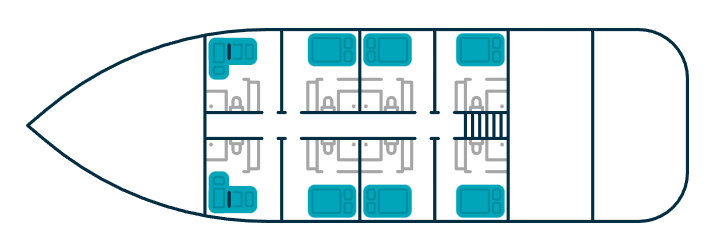 Pindito deck plan: lower deck